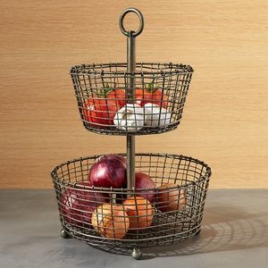 Crate and Barrel 2-tier fruit basket